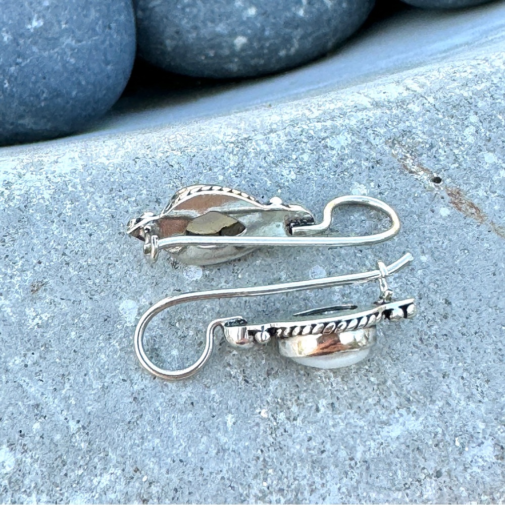 Sundance Pearl EARRINGS gemstone sterling silver birthstone gift drops teardrops - Picture 6 of 6